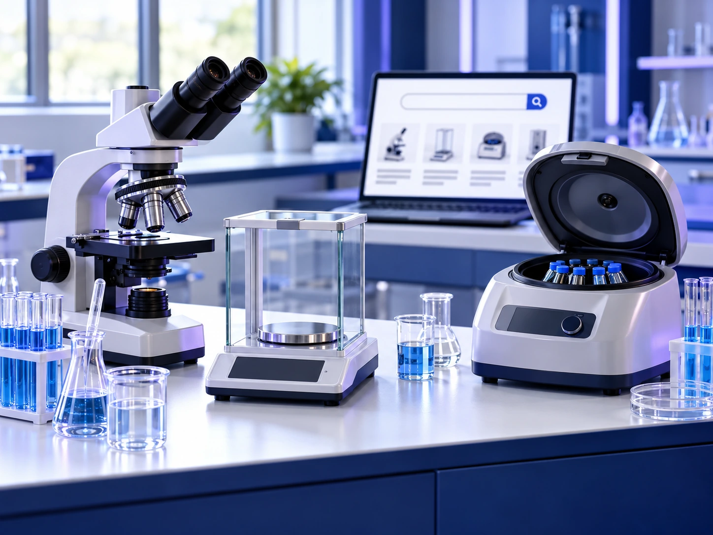 Modern laboratory research workspace