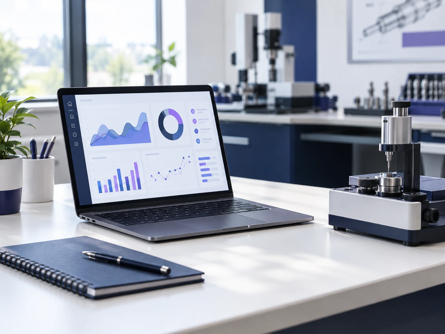Precision laboratory analytics workspace used to plan B2B SEO for manufacturers